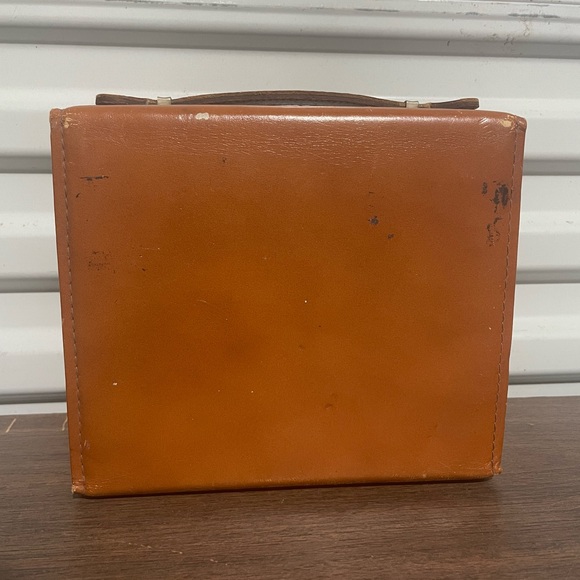 Vintage BOB Cowhide Leather Flask Shot Cup Portable Travel Bar Set - Picture 6 of 8